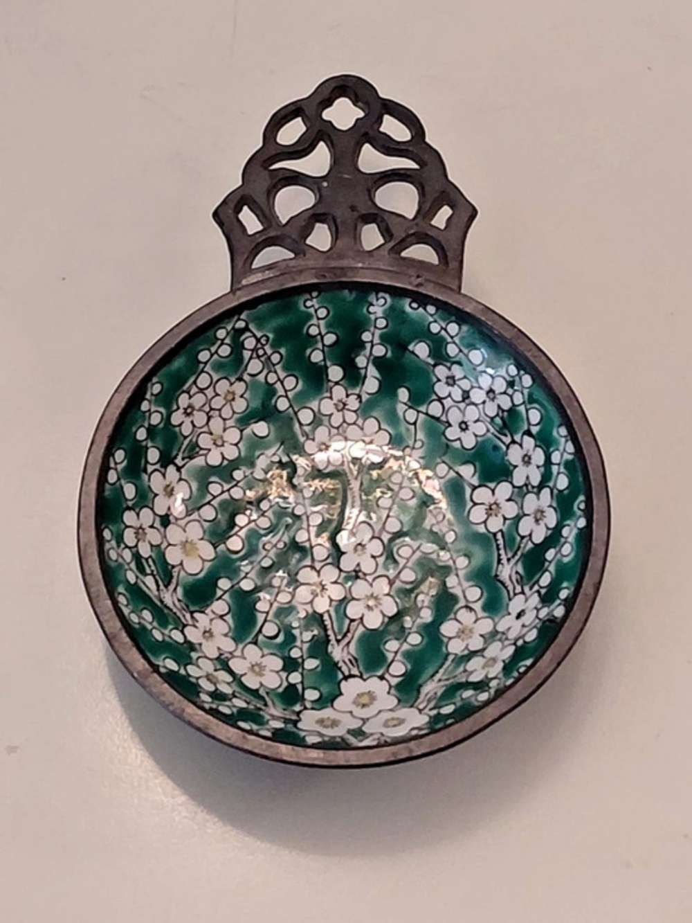 Vintage Canton Ware Enamel Hand-Painted Ashtray